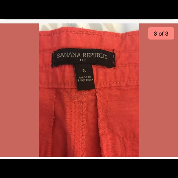 Banana Republic Linen Utility Shorts size 6 - Picture 3 of 3
